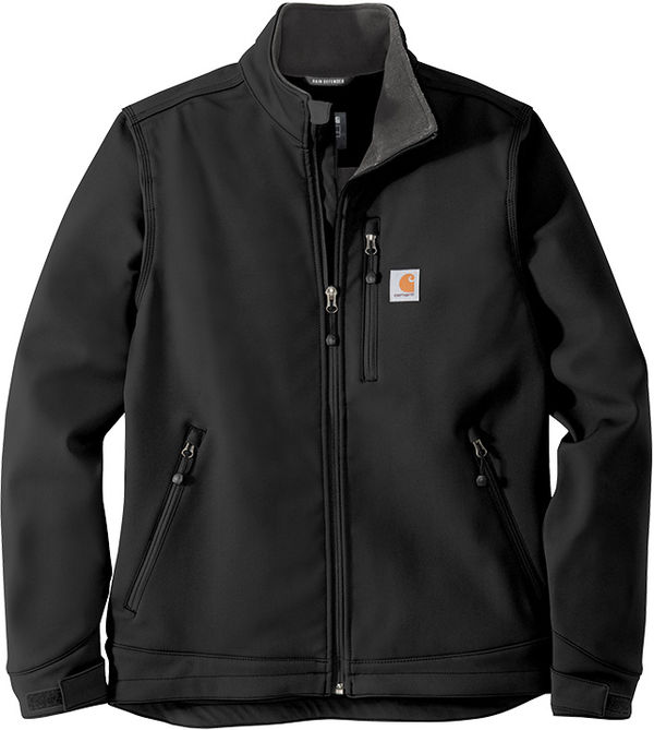 Am image of a Custom Carhartt Crowley Soft Shell Jacket in Black!