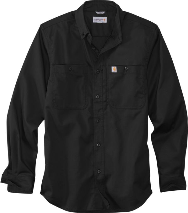 Am image of a Custom Carhartt Rugged Professional Series Long Sleeve Shirt in Black!