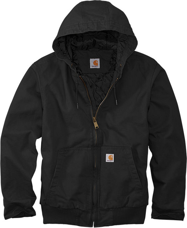 Am image of a Custom Carhartt Washed Duck Active Jacket in Black!