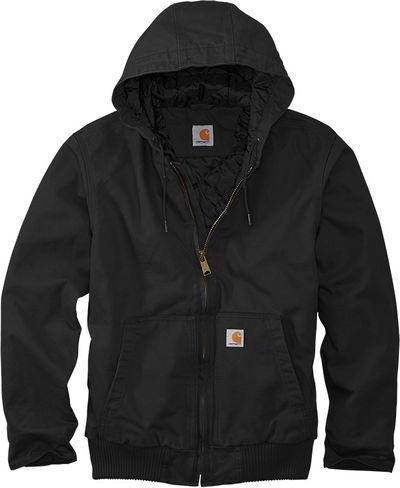 Am image of a Custom Carhartt Washed Duck Active Jacket in Black!