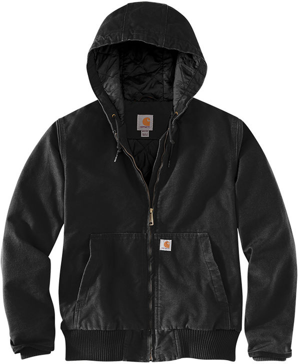 Am image of a Custom Carhartt Womens Washed Duck Active Jacket in Black!