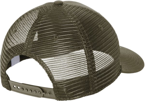 Am image of a Custom Carhartt Canvas Mesh Back Cap in Moss!