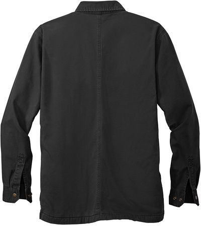 Am image of a Custom Carhartt Rugged Flex Fleece Lined Shirt Jacket in Black!