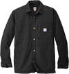 Am image of a Custom Carhartt Rugged Flex Fleece Lined Shirt Jacket in Black!