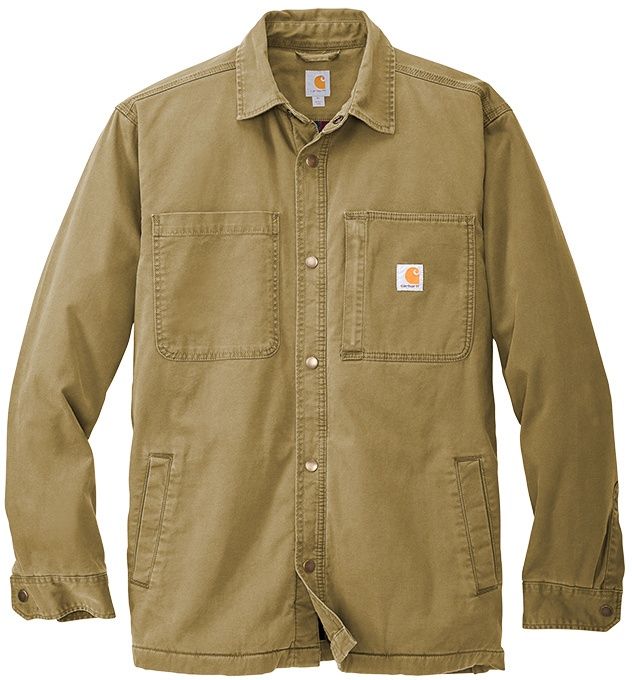 Carhartt Rugged Flex Fleece Lined Shirt Jacket in Dark Khaki