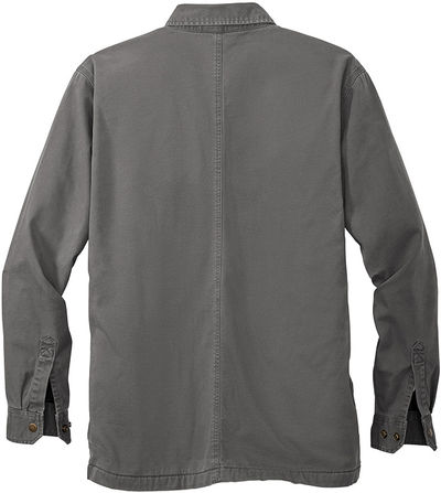 Am image of a Custom Carhartt Rugged Flex Fleece Lined Shirt Jacket in Shadow Grey!