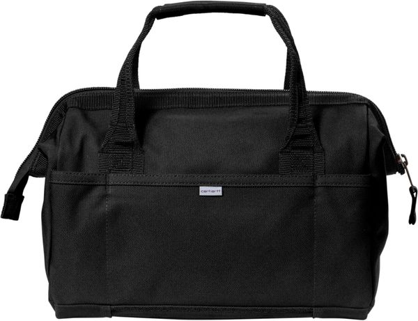 Am image of a Custom Carhartt Foundry Series 14 Inch Tool Bag in Black!