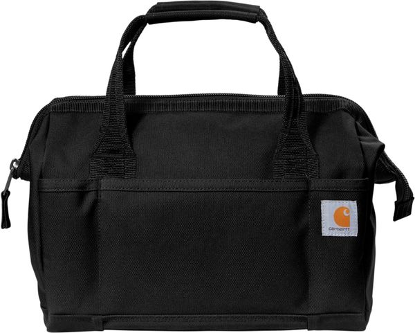 Am image of a Custom Carhartt Foundry Series 14 Inch Tool Bag in Black!