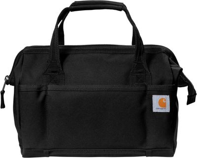Am image of a Custom Carhartt Foundry Series 14 Inch Tool Bag in Black!