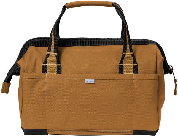 Am image of a Custom Carhartt Foundry Series 14 Inch Tool Bag in Carhartt Brown!