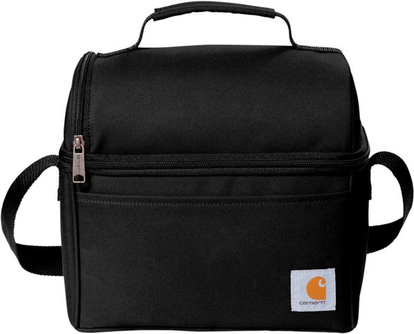 Am image of a Custom Carhartt Lunch 6 Can Cooler in Black!