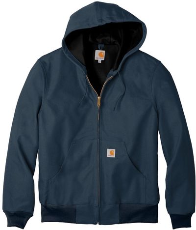 Am image of a Custom Carhartt Thermal Lined Duck Active Jacket in Dark Navy!