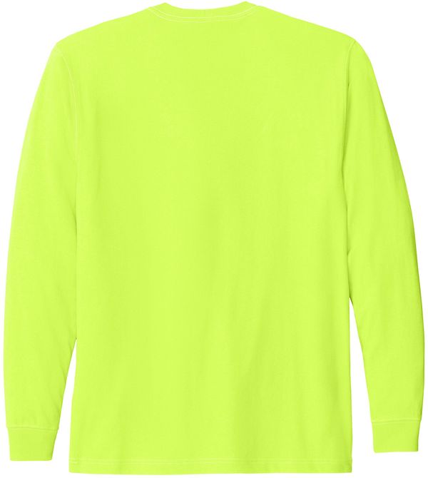 Am image of a Custom Carhartt Workwear Pocket Long Sleeve T Shirt in Brite Lime!