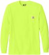 Am image of a Custom Carhartt Workwear Pocket Long Sleeve T Shirt in Brite Lime!