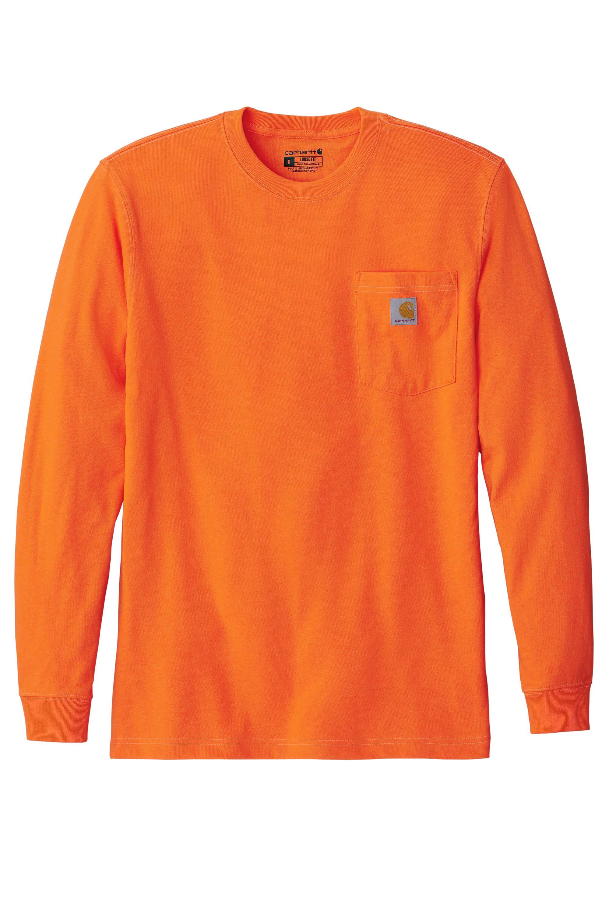 Carhartt Workwear Pocket Long Sleeve T Shirt in Brite Orange