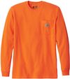Am image of a Custom Carhartt Workwear Pocket Long Sleeve T Shirt in Brite Orange!
