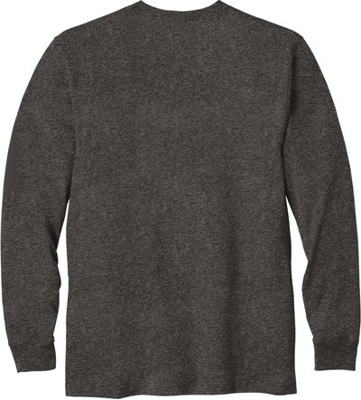 Am image of a Custom Carhartt Workwear Pocket Long Sleeve T Shirt in Carbon Heather!