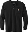 Am image of a Custom Carhartt Long Sleeve Henley T Shirt in Black!