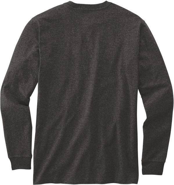 Am image of a Custom Carhartt Long Sleeve Henley T Shirt in Carbon Heather!