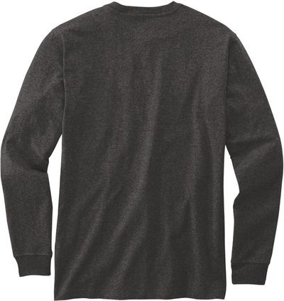 Am image of a Custom Carhartt Long Sleeve Henley T Shirt in Carbon Heather!