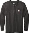 Am image of a Custom Carhartt Long Sleeve Henley T Shirt in Carbon Heather!