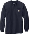 Am image of a Custom Carhartt Long Sleeve Henley T Shirt in Navy!