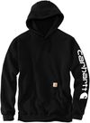 Am image of a Custom Carhartt Midweight Hooded Logo Sweatshirt in Black!