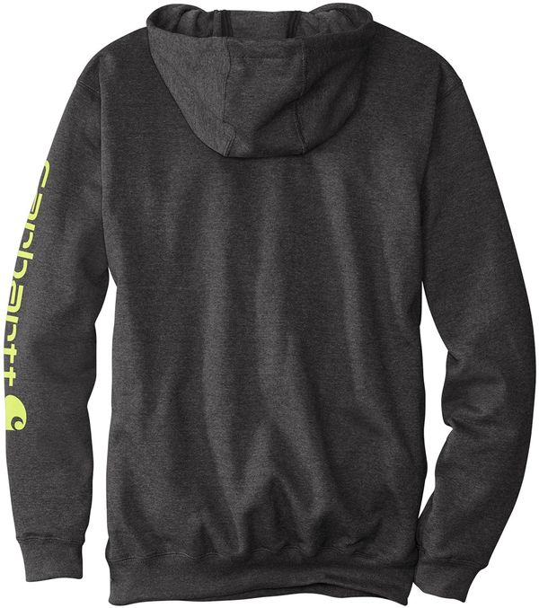 Am image of a Custom Carhartt Midweight Hooded Logo Sweatshirt in Carbon Heather!