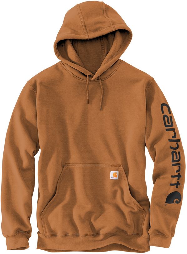 Am image of a Custom Carhartt Midweight Hooded Logo Sweatshirt in Carhartt Brown!