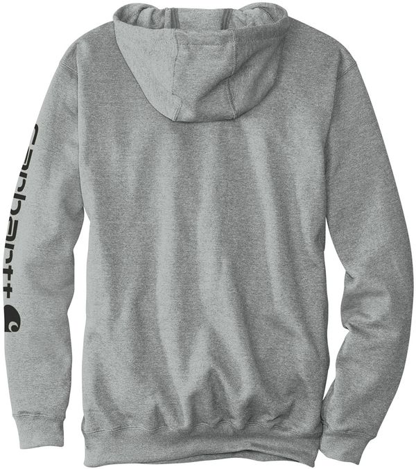 Am image of a Custom Carhartt Midweight Hooded Logo Sweatshirt in Heather Grey!