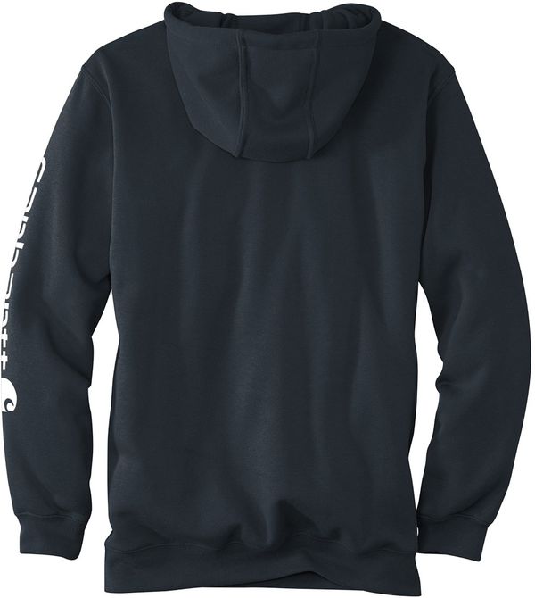 Am image of a Custom Carhartt Midweight Hooded Logo Sweatshirt in New Navy!