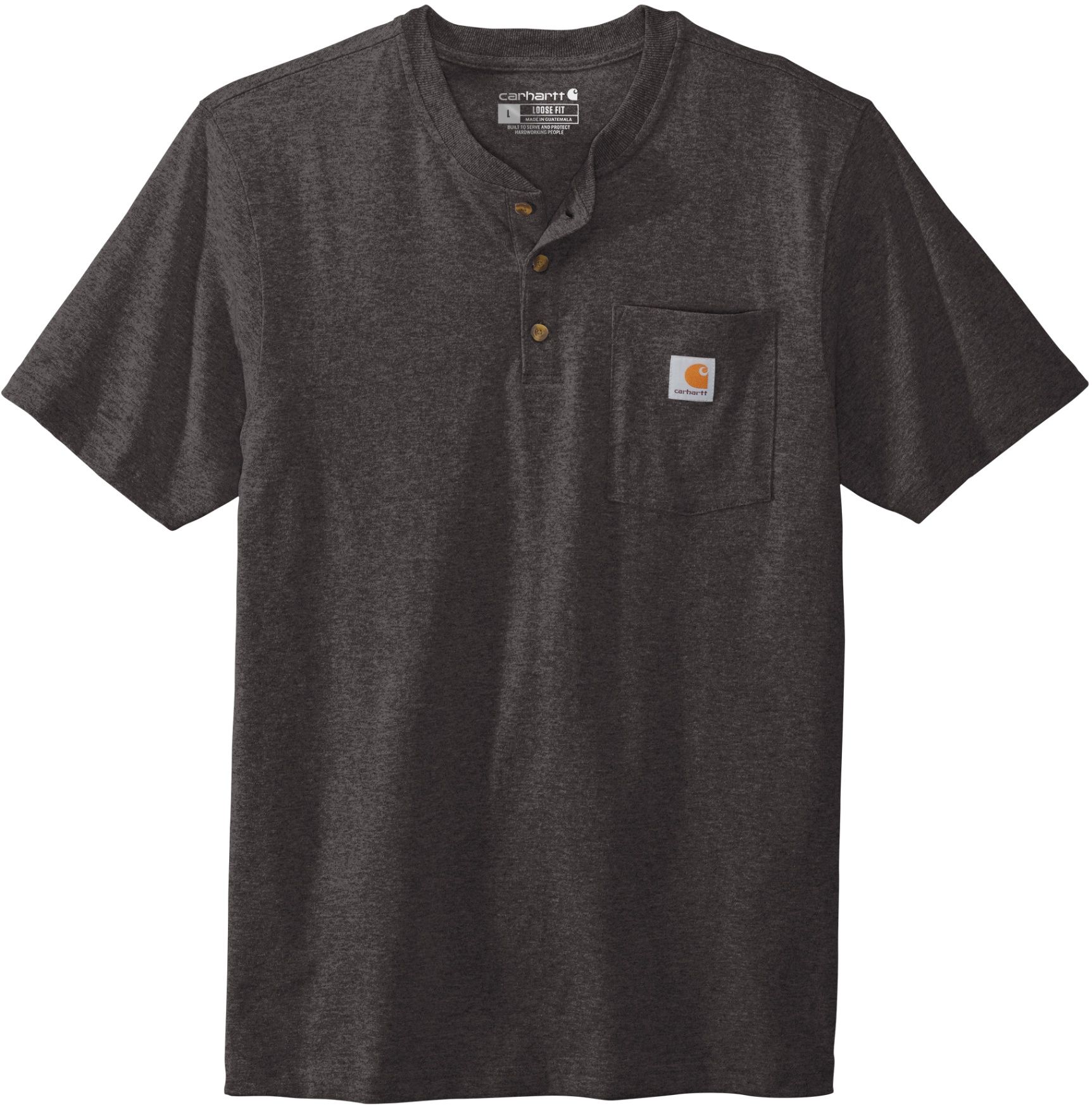 Carhartt Short Sleeve Henley T Shirt in Carbon Heather