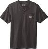Am image of a Custom Carhartt Short Sleeve Henley T Shirt in Carbon Heather!