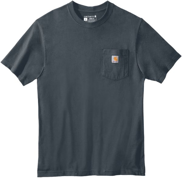 Am image of a Custom Carhartt Workwear Pocket Short Sleeve T Shirt in Bluestone!