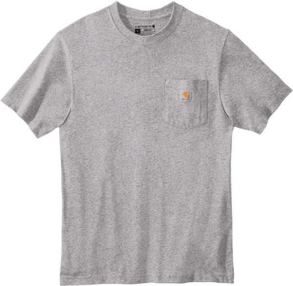 Am image of a Custom Carhartt Workwear Pocket Short Sleeve T Shirt in Heather Grey!