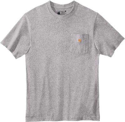 Am image of a Custom Carhartt Workwear Pocket Short Sleeve T Shirt in Heather Grey!