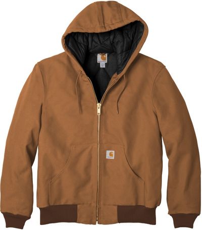 Am image of a Custom Carhartt Quilted Flannel Lined Duck Active Jacket in Carhartt Brown!