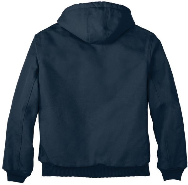 Am image of a Custom Carhartt Quilted Flannel Lined Duck Active Jacket in Dark Navy!