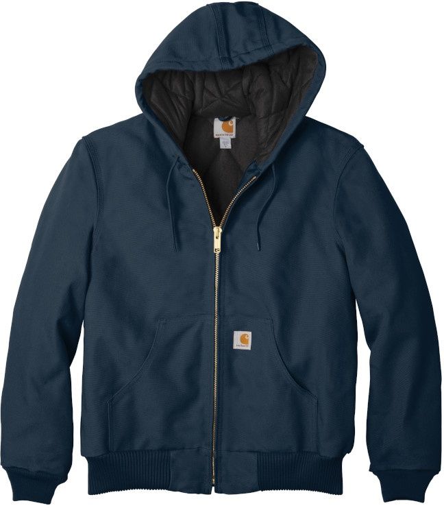 Carhartt Quilted Flannel Lined Duck Active Jacket in Dark Navy