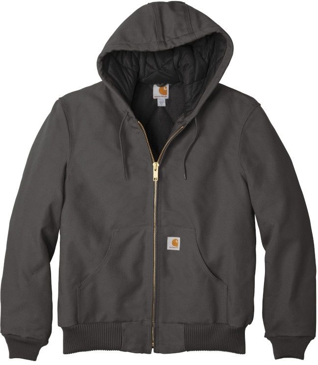Carhartt Quilted Flannel Lined Duck Active Jacket in Gravel