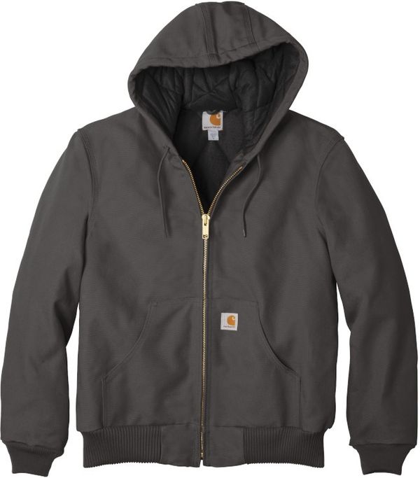 Am image of a Custom Carhartt Quilted Flannel Lined Duck Active Jacket in Gravel!
