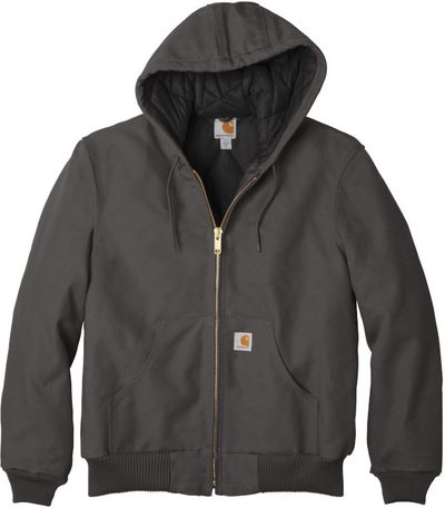 Am image of a Custom Carhartt Quilted Flannel Lined Duck Active Jacket in Gravel!