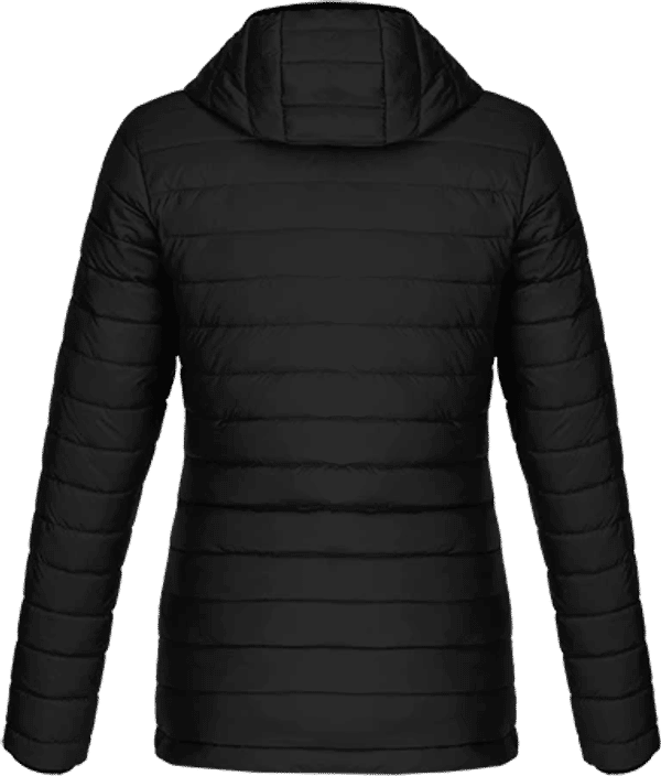Am image of a Custom CX2 Canyon Ladies Lightweight Puffy Jacket in Black!