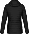 Am image of a Custom CX2 Canyon Ladies Lightweight Puffy Jacket in Black!