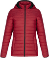 Am image of a Custom CX2 Canyon Ladies Lightweight Puffy Jacket in Red!