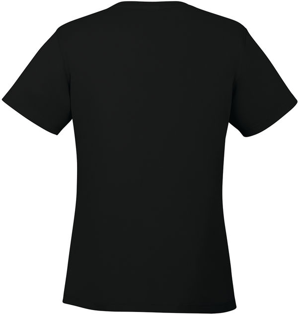 An image of a Custom CX2 Coast Ladies Performance Crewneck T Shirt in Black!