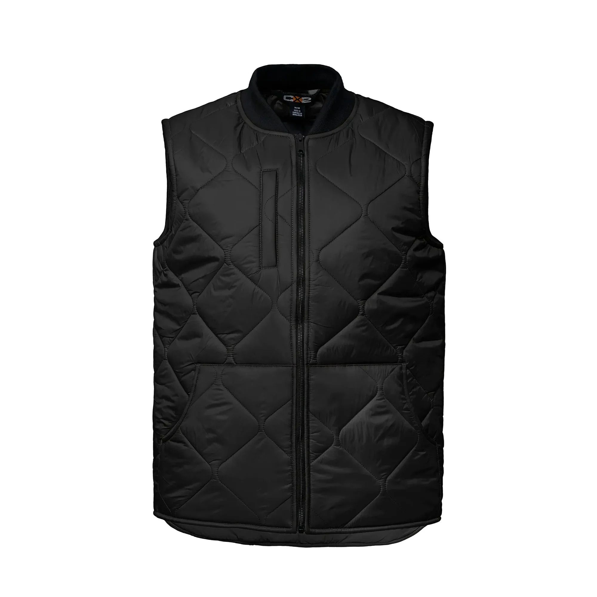 CX2 Driftwood Stylized Quilted Freezer Vest in Black