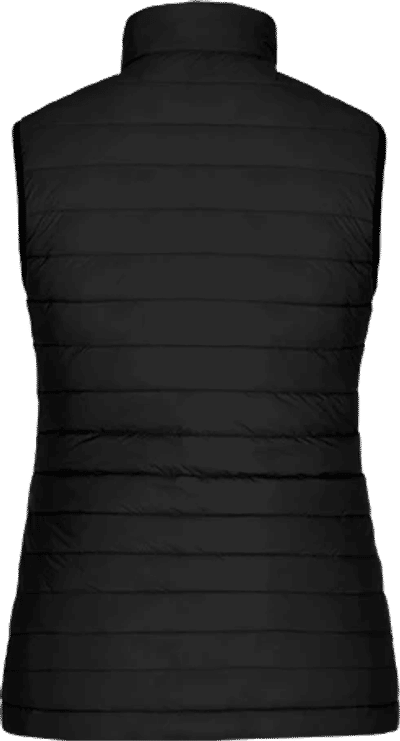 Am image of a Custom CX2 Faro Ladies Lightweight Puffy Vest in Black!
