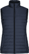 Am image of a Custom CX2 Faro Ladies Lightweight Puffy Vest in Navy!