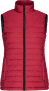 Am image of a Custom CX2 Faro Ladies Lightweight Puffy Vest in Red!